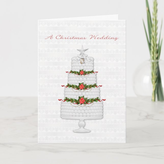 Holiday Wedding Cake, Christmas Wedding Congrats (Front)