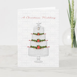 Holiday Wedding Cake, Christmas Wedding Congrats Card
