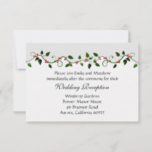 Holiday Wedding Reception Directions Invitation
