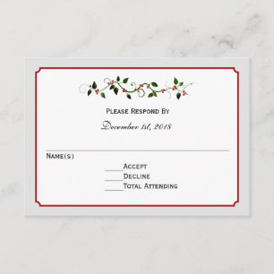 Holiday Wedding RSVP Reply or Response Card