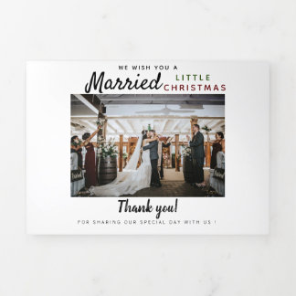 Holiday Wedding Thank You Trifold Letter Fold Card