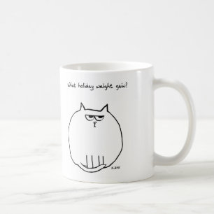 Holiday Weight Gain - Angry Cat is now Fat Cat Coffee Mug