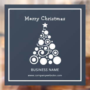 Holiday White Christmas Tree Window Decoration Cling