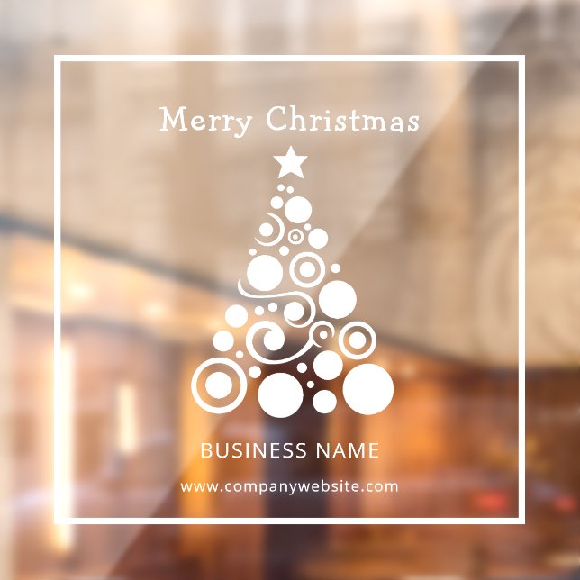 Holiday White Christmas Tree Window Decoration Cling (Sheet 2)