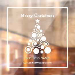 Holiday White Christmas Tree Window Decoration Window Cling