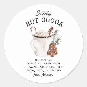 Holiday White Cocoa Classic Round Sticker