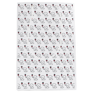 Holiday White Elephant Xmas Gift Exchange Design Medium Gift Bag