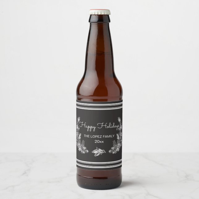 Holiday White Pine Beer Bottle Label (Front)