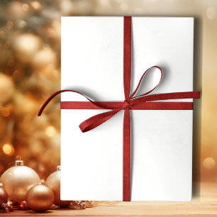 Holiday White Solid Color Wrapping Paper