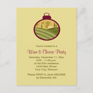 Holiday Wine and Cheese Party Invitations