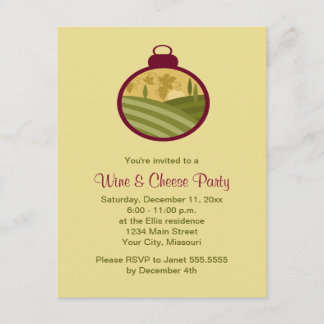 Holiday Wine and Cheese Party Invitations