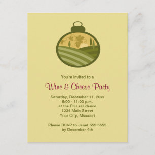 Holiday Wine and Cheese Party Invitations