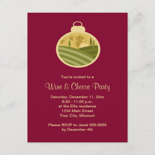 Holiday Wine and Cheese Party Invitations