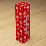 Holiday Wine Box Custom Christmas Snowflake Box<br><div class="desc">Holiday Wine Box Personalised Nonsecular Festive Snowflake Boxes Beautiful Winter Holiday Gift Boxes Jewellery Boxes Keepsake Nondenominational Holiday Wine Boxes Customisable Christmas Boxes, Gifts Mementos for Men, Women, Boys, Girls Click "Customise" to Add More Text Choose Fonts and Custom Colours Personalised Red Christmas Wine Boxes for Friends Family Nonsecular Winter...</div>