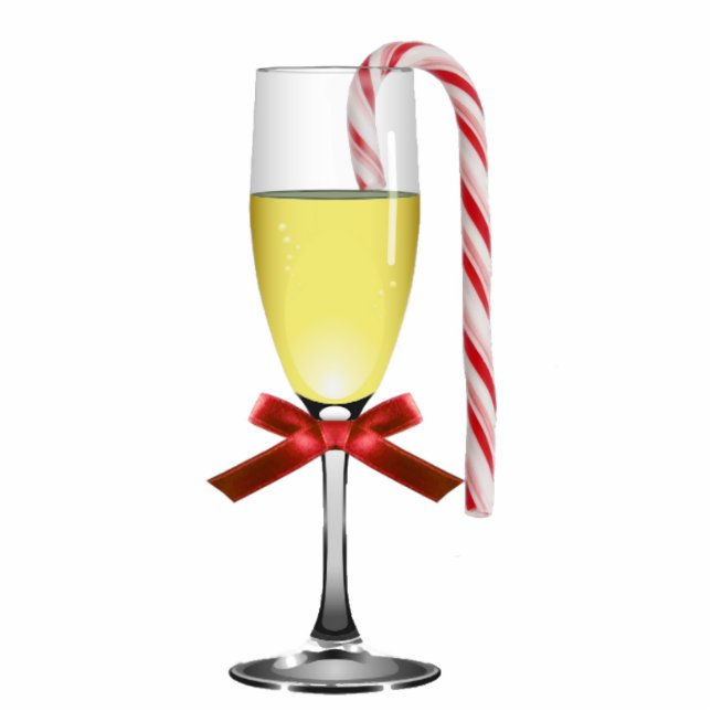Holiday Wine Glass Ornament Photo Sculpture Decoration (Front)