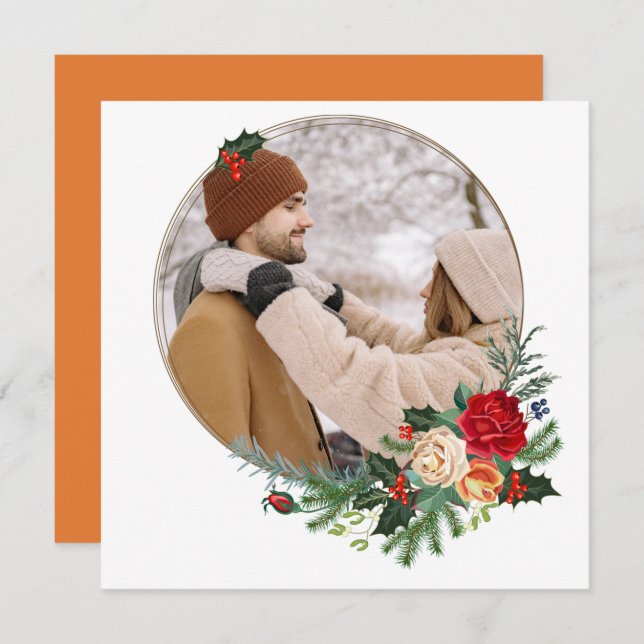 Holiday Winter Botanical Photo Personalised (Front/Back)