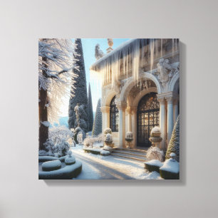 Holiday Winter Elegant Ice Garden Canvas Print
