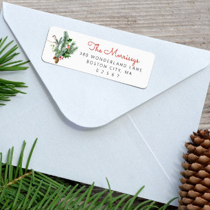 Holiday Winter Greenery Return Address
