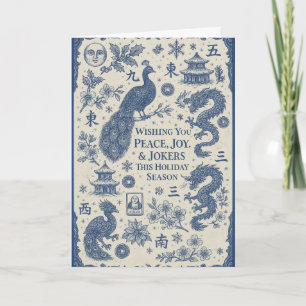 Holiday & Winter Mahjong Toile Cards