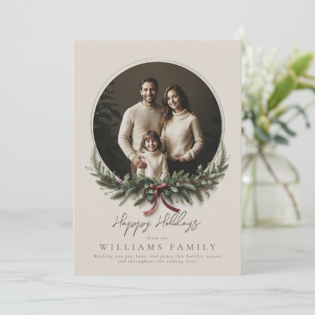 Holiday winter photo invitation (Standing Front)