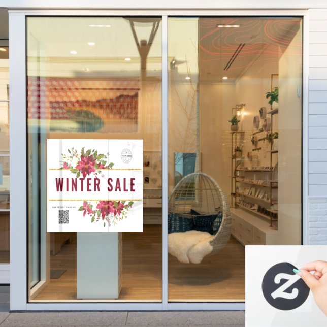 Holiday winter sale shop sign window clings (Store Window)
