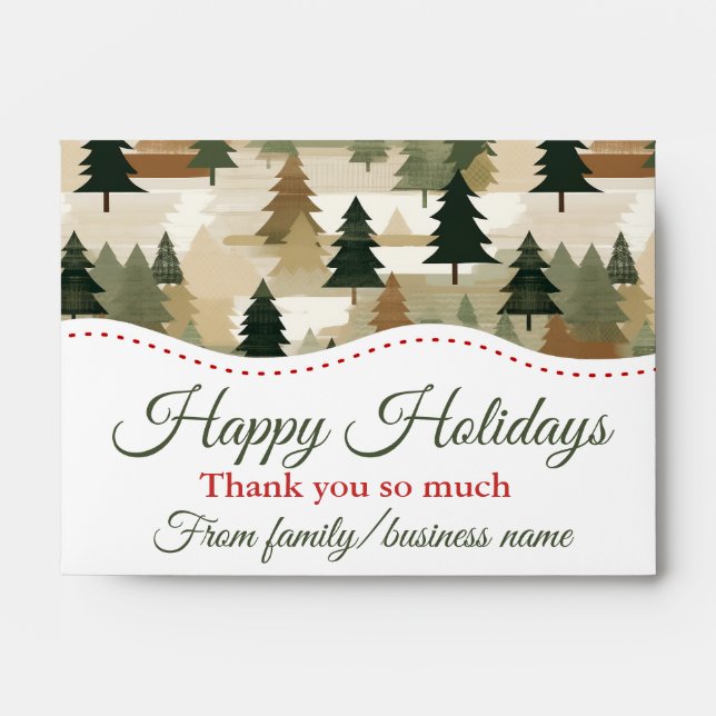 Holiday Winter Tree Cash Money Gift Envelope (Front)