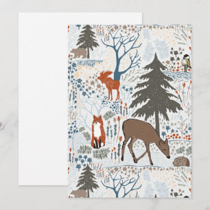 Holiday Winter Woods Animals Card