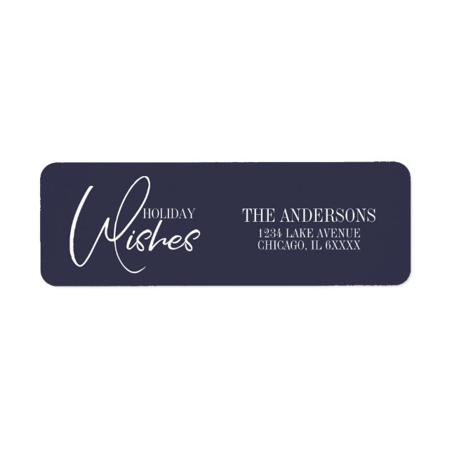 Holiday Wishes Christmas Address Label (Front)