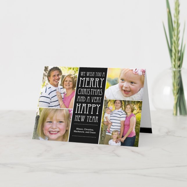 Holiday Wishes Christmas Photo Card (Front)