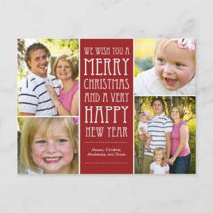 Holiday Wishes Christmas Photo Card Postcard