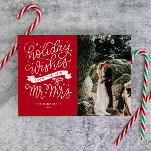 Holiday Wishes from the New Mr. & Mrs. (Red) Card