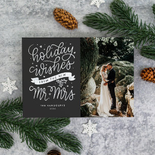 Holiday Wishes from the New Mr. & Mrs. (Slate) Card