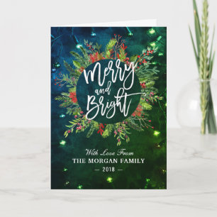 Holiday Wishes Merry and Bright Christmas Greeting