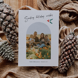 Holiday Wishes Minimalist White Arch Mistletoe