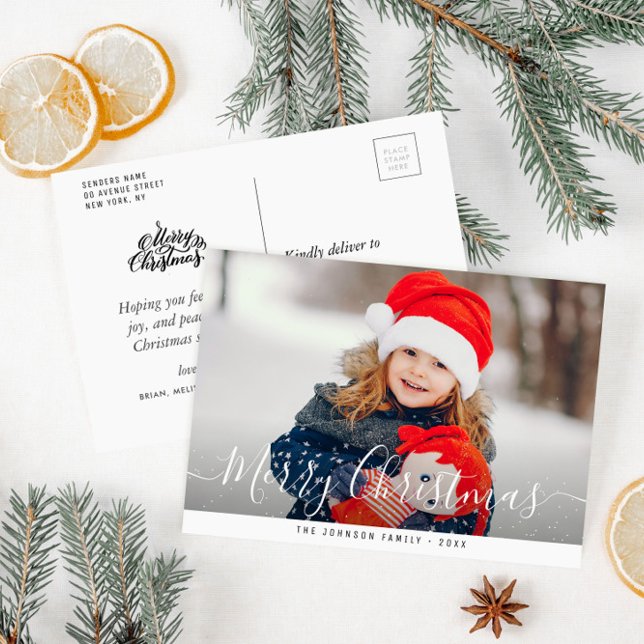holiday wishes photo merry christmas postcard (Creator Uploaded)