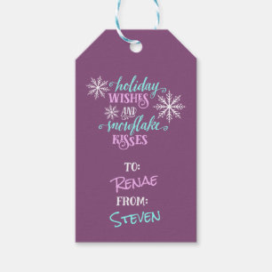 Holiday Wishes Snowflake Kisses Personalised Gift Gift Tags