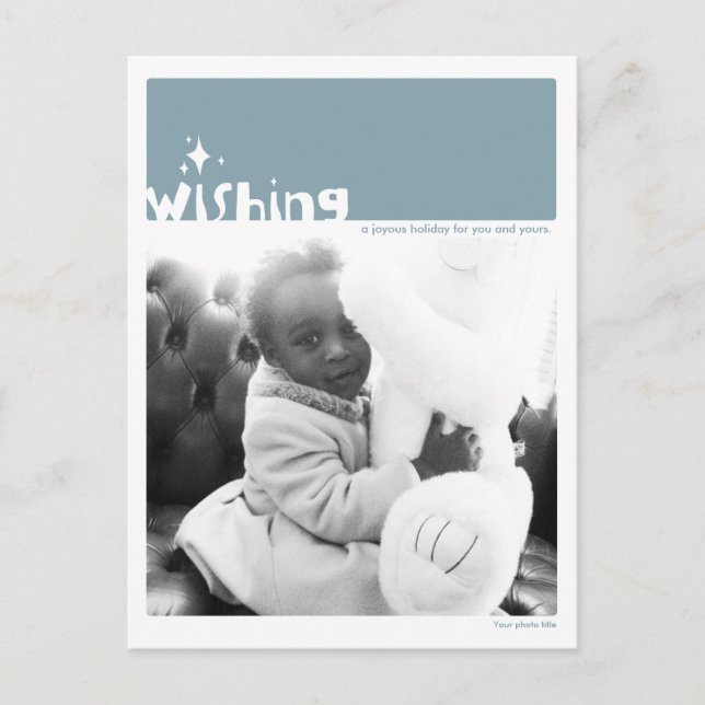 Holiday "Wishing" Photo Postcard (Front)