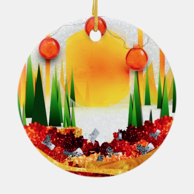 Holiday within the Pines! Ceramic Tree Decoration (Back)