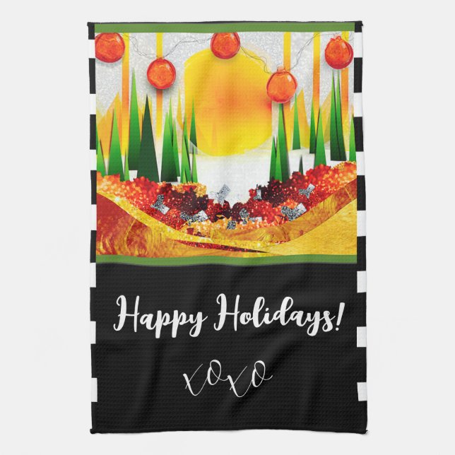 Holiday within the Pines! Tea Towel (Vertical)
