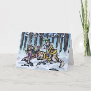 Holiday Wolves Card