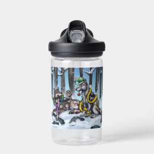 Holiday Wolves Water Bottle