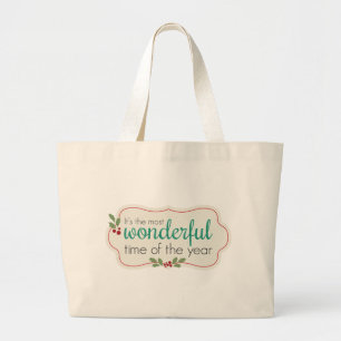 Holiday Wonderful Large Tote Bag