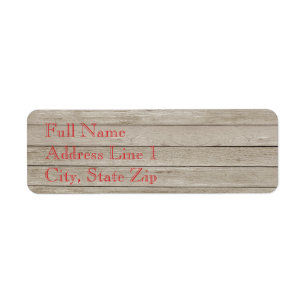 Holiday Wood Plank Return Address Label