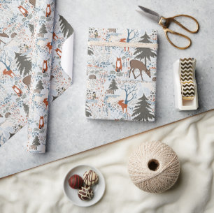 Holiday Woodland Animals Wrapping Paper