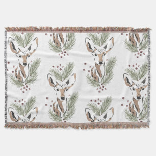 Holiday Woodland Deer Christmas  Blanket