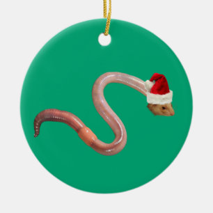 Holiday worm ceramic tree decoration