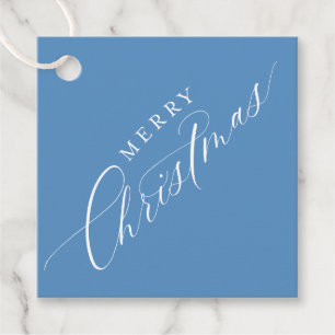 HOLIDAY WRAPPING Merry Christmas elegant blue Favour Tags