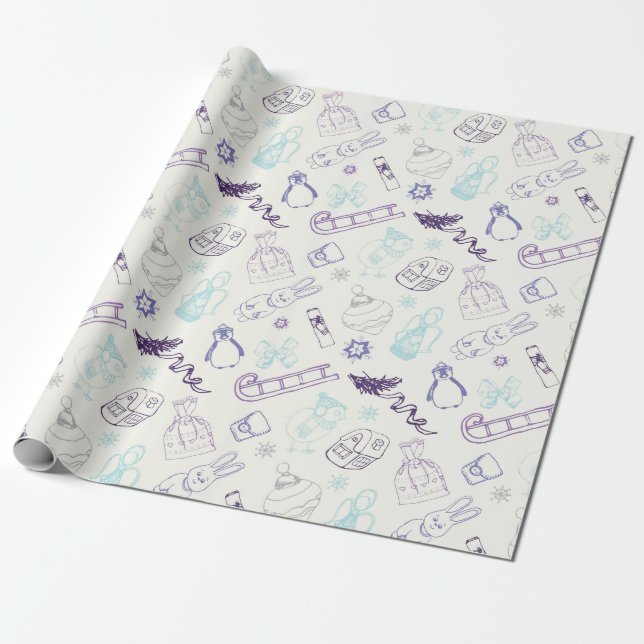 Holiday Wrapping Paper (Unrolled)