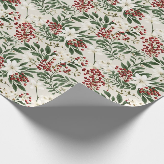 Holiday Wrapping Paper Holly (Corner)