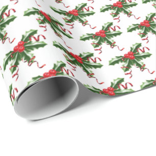 Holiday Wrapping Paper-Holly Wrapping Paper